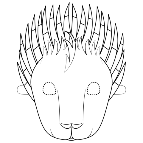 Porcupine Mask Coloring Page